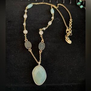 Lucky brand seafoam green Blue Stone Necklace